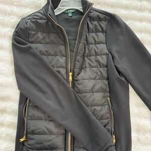 Ralph Lauren Black Quilted Front Jacket with Gold Hardware